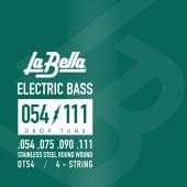 DT54 Drop Tune Комплект струн для бас-гитары, сталь, 54-111, La Bella