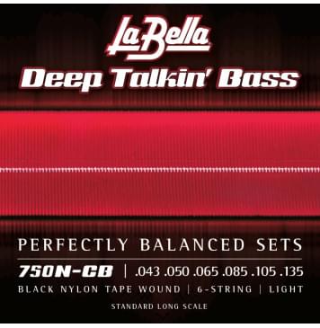 750N-CB Deep Talkin' Bass Комплект струн для 6-струнной бас-гитары, сталь/нейлон, 43-135, La Bella-0