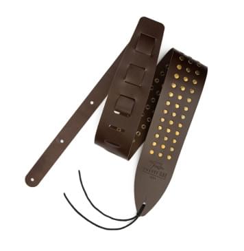 1221-75-3-BRN Ремень для гитары, кожаный, широкий, коричневый, 1221-0