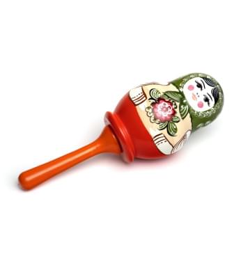 MS-K1-PG-11 Погремушка матрешка, средняя, 1 категория, Мастерская Сереброва-0