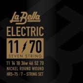 HRS-75 HRS Комплект струн для 7-струнной электрогитары, никелированные, 11-70, La Bella