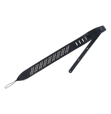 1221-75-5-BLK Ремень для гитары, кожаный, широкий, черный, 1221-0