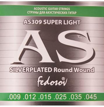 AS309 Silverplated Round Wound Комплект струн для акустической гитары, п/медь, 9-45 Fedosov-0