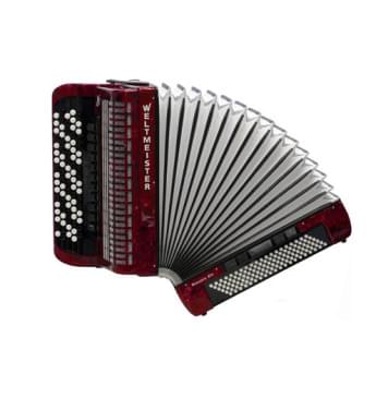 Romance874-IV-120/87-RD Romance 874 Аккордеон кнопочный 87/120/IV/11/5, красный, Weltmeister-0
