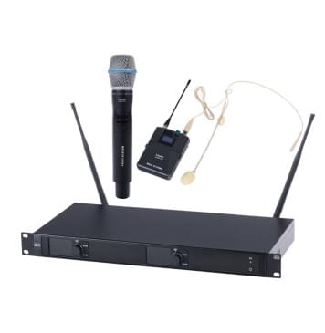 6000-UV Беспроводная микрофонная система, ручной передатчик и головной микрофон, LAudio-0