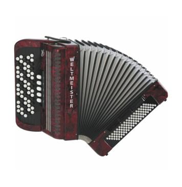 Romance703-III-96/70-RD Romance 703 Аккордеон кнопочный 70/96/III/5/3, красный, Weltmeister-0