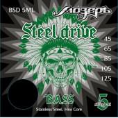 BSD-5ML Steel Drive Комплект струн для 5-струнной бас-гитары, сталь, 45-125, Мозеръ