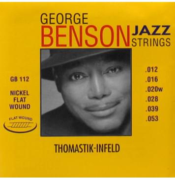 GB112 George Benson Jazz Комплект струн для акустической гитары, плоская оплетка, 12-53, Thomastik-0