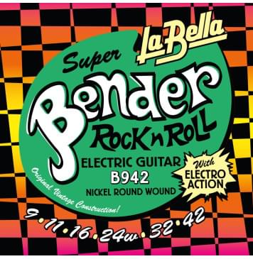 B942 The Bender Super Комплект струн для электрогитары, никелированные, 9-42, La Bella-0