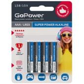 00-00015602 Super Power Alkaline Элемент питания AAA/LR03 щелочной 1.5В, 4шт, GoPower