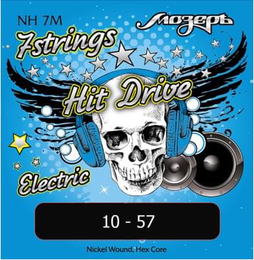 NH-7M Hit Drive Комплект струн для 7-струнной электрогитары, Medium, 10-57, никель, Мозеръ-0
