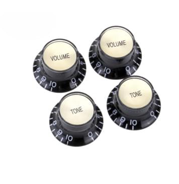 MX1566BK-2-MX1568BK-2 Комплект ручек потенциометров (2+2), Les Paul, черные, Musiclily-0