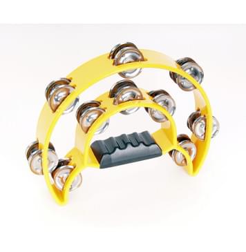 MT01 Тамбурин двойной полумесяц, пластиковый, 20 пар бубенцов, DADI-0