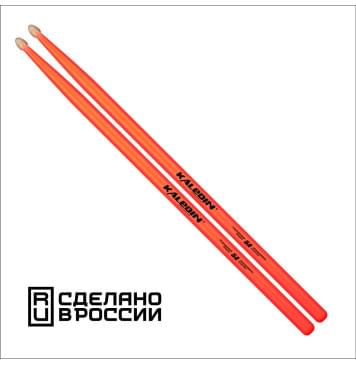 7KLHBOR5A 5A Барабанные палочки, граб, флуоресцентные оранжевые, Kaledin Drumsticks-0