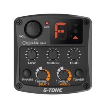 GT-6 Гитарный эквалайзер цифровой 3-х полосный с тюнером и эффектами, Cherub-0