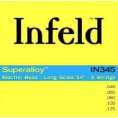 IN345 Infield Комплект струн для 5-струнной бас-гитары, круглая оплетка, 45-125, Thomastik