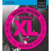 EXL170-5 XL NICKEL WOUND Струны для 5-струнной бас-гитары 5-string Long Regular Lig 45-130 D`Addario