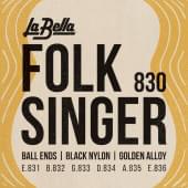 830 Folksinger Комплект струн для классической гитары, бронза 80/20, шарик, La Bella
