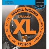 EXL160-5 XL NICKEL WOUND Струны для 5-струнной бас-гитары 5-string Long Medium 50-135 D`Addario