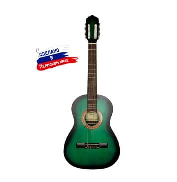 K-Green-3/4 Гитара классическая 3/4, зеленая, Кунгурская Акустика-0
