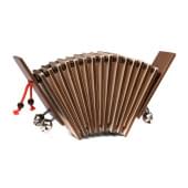 MS-T2-TR-04 Трещотка пластинчатая «малютка» с бубенцами, тонировка, Мастерская Сереброва