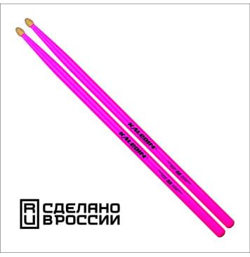 7KLHBPK5A Pink 5A Барабанные палочки, граб, флуоресцентные розовые, Kaledin Drumsticks-0