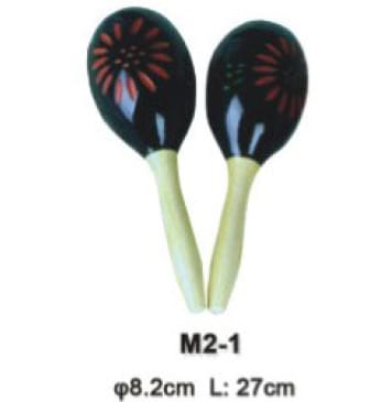 M2-1 Деревянные маракасы на ручке, диаметр 8.2cм, длина 27см. Fleet-0