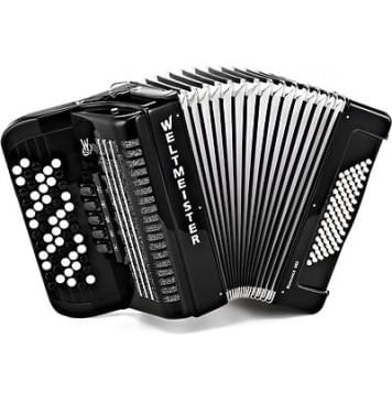 Romance602-II-72/60-BK Romance 602 Аккордеон кнопочный 60/72/II/3, черный, Weltmeister-0