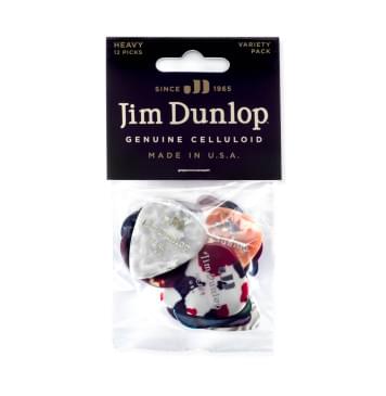 PVP107 Celluloid Набор медиаторов CELLULOID PICK HEAVY VARIETY PACK 12шт, толстые, Dunlop-0