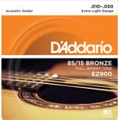 EZ900 AMERICAN BRONZE 85/15 Струны для акустической гитары Extra Light 10-50 D`Addario