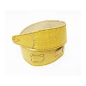 FL660327L11 Leather 11 Ремень для гитары, кожаный, горчица, тиснение рептилия, Fidel