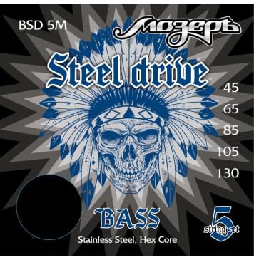 BSD-5M Steel Drive Комплект струн для 5-струнной бас-гитары, сталь, Мозеръ-0