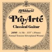 J4505 Pro-Arte Отдельная 5-ая струна для классической гитары, посеребрен, норм. натяжение, D'Addario