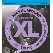 EXL190 XL NICKEL WOUND Струны для бас-гитары Long Custom Light 40-100 D`Addario