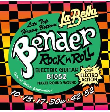 B1052 The Bender L.Top/H.Bottom Комплект струн для электрогитары, никелированные, 10-52, La Bella-0
