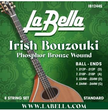 IB1244S Комплект струн для ирландского бузуки, фосф.бронза, 12-44, La Bella-0