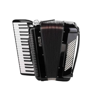 JH2017D-BLACK Аккордеон 37/96/7+2, черный, с футляром, Aurus-0