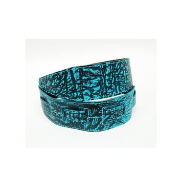 FL8012LT Leather Tigina Ремень для гитары, кожаный, аквамарин, Fidel-0