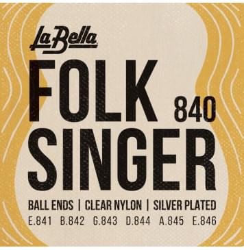 840 Folksinger Комплект струн для классической гитары, посеребренные, шарик, La Bella-0