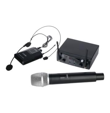 PRO2-MH Двухканальная радиосистема с ручным передатчиком и головным микрофоном, LAudio-0