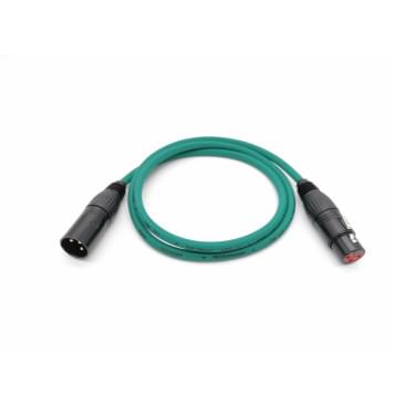 E1-XLR-M-F-0100-5 Кабель микрофонный (балансный), зеленый, 1м, ZZcable-0