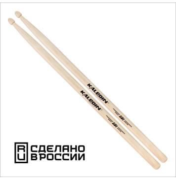 7KLHB5BL 5B Long Барабанные палочки, граб, деревянный наконечник, Kaledin Drumsticks-0