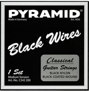 C342200 Black Wires Комплект струн для классической гитары, черные, медь, Pyramid-0