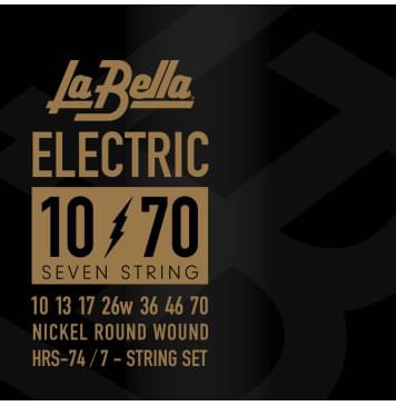 HRS-74 HRS Комплект струн для 7-струнной электрогитары, никелированные, 10-70, La Bella-0