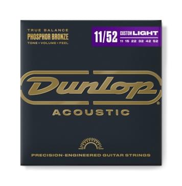 DAP1152 Комплект струн для акустической гитары, фосф.бронза, Medium Light, 11-52, Dunlop-0