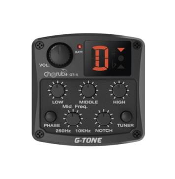GT-4 Гитарный эквалайзер цифровой 3-х полосный с тюнером и контролем средних частот, Cherub-0