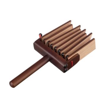 MS-T2-TR-07 Трещотка пластинчатая на ручке, тонировка, Мастерская Сереброва-0