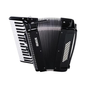 JH2005-BLACK Аккордеон 34/48/5, черный, с футляром, Aurus-0