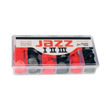 4700 Nylon Jazz I, II, III Коробка медиаторов, 144шт, 2 цвета, 3 формы, Dunlop-0