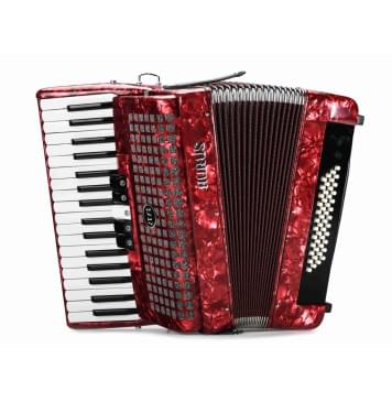 JH2005-RED Аккордеон 34/48/5, красный, с футляром, Aurus-0